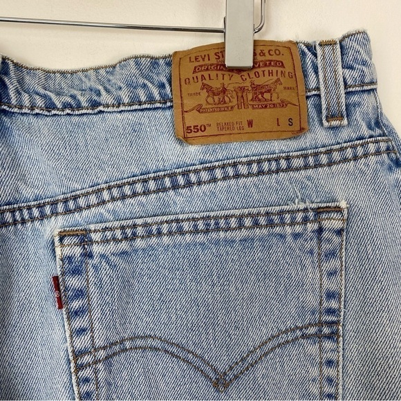 VINTAGE 90s LEVI’S 550 Relaxed Fit Tapered Leg High Waisted Jeans Size 20W Short - Picture 3 of 13